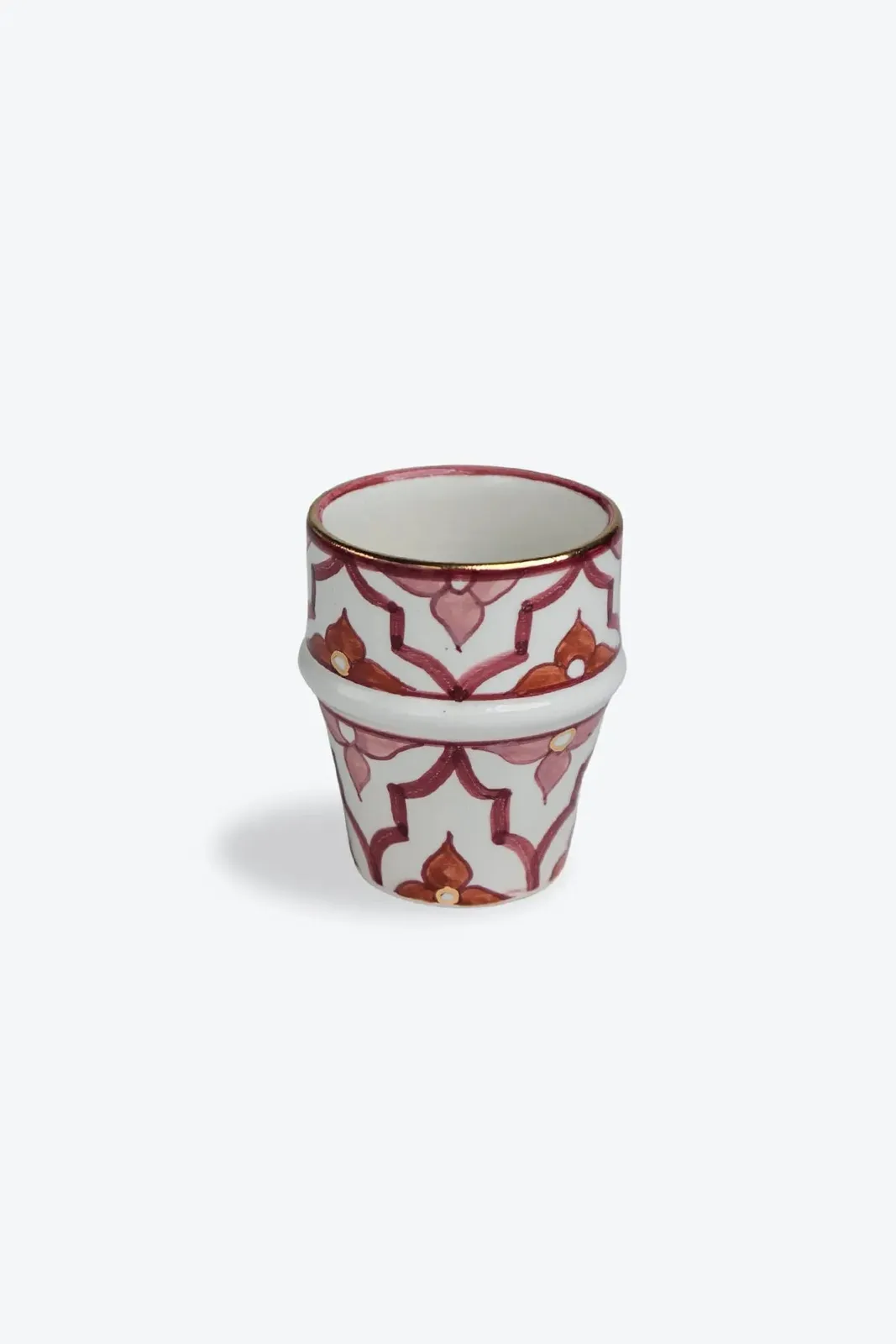 Tasse moyenne artisanale marocaine avec détails en or 12 carats