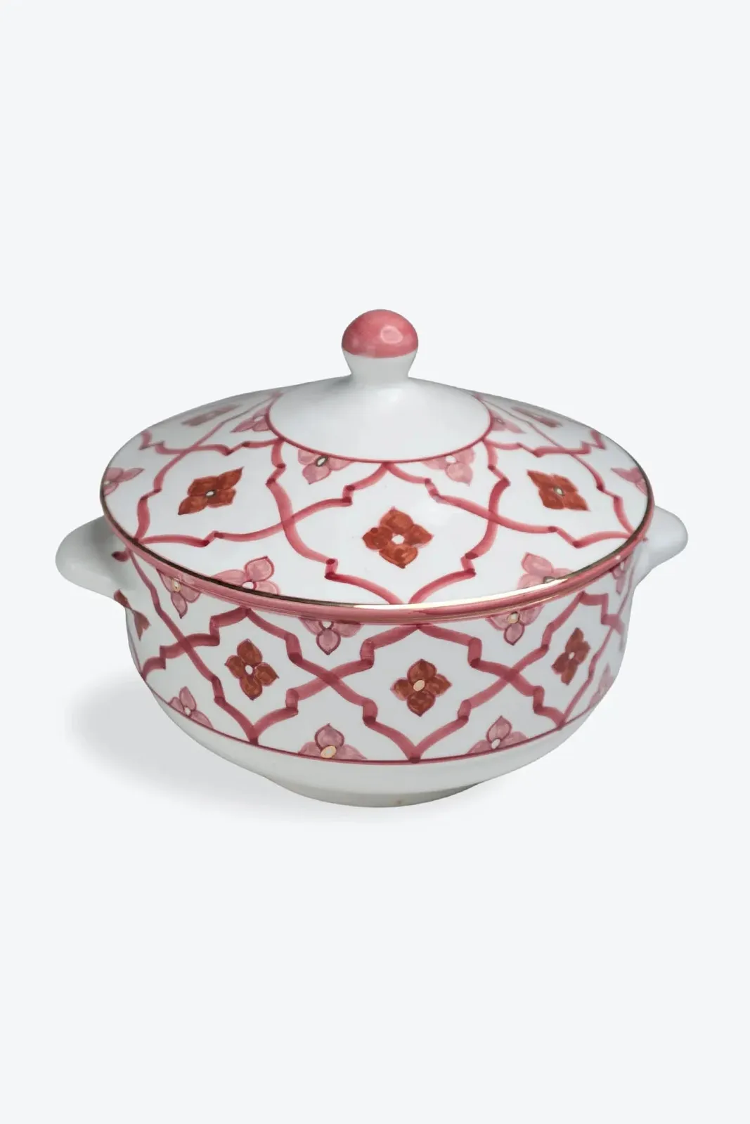 Soupière marocaine en céramique artisanale, décor traditionnel