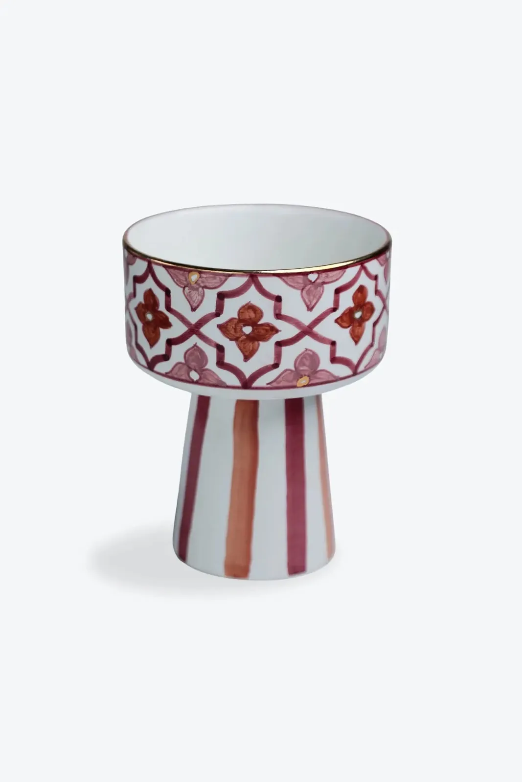 Bol apéritif moyen en céramique artisanale avec motifs dorés