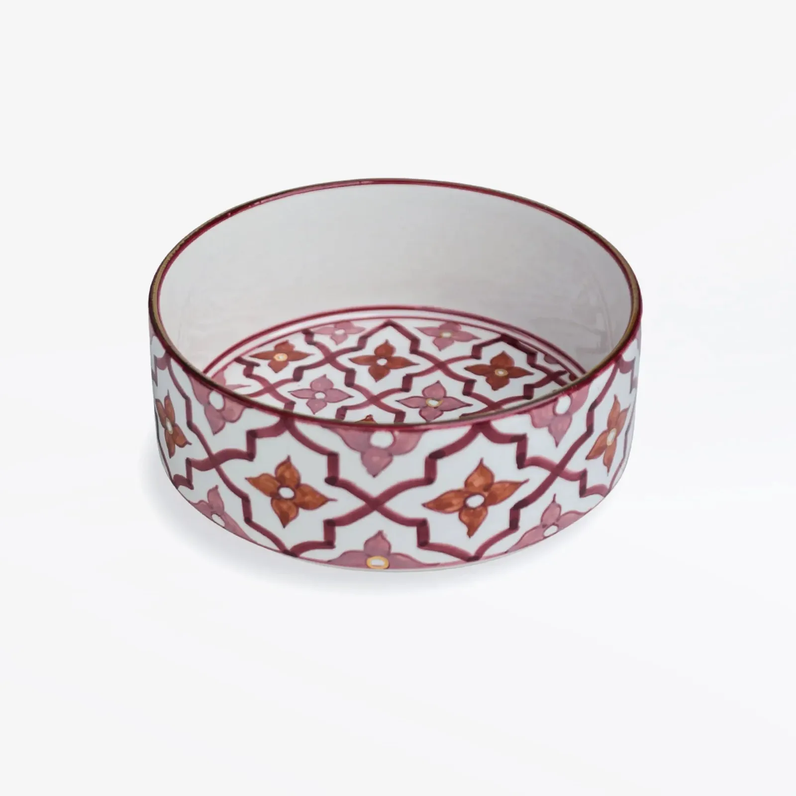 Saladier droit en céramique artisanale marocain avec finition émaillée