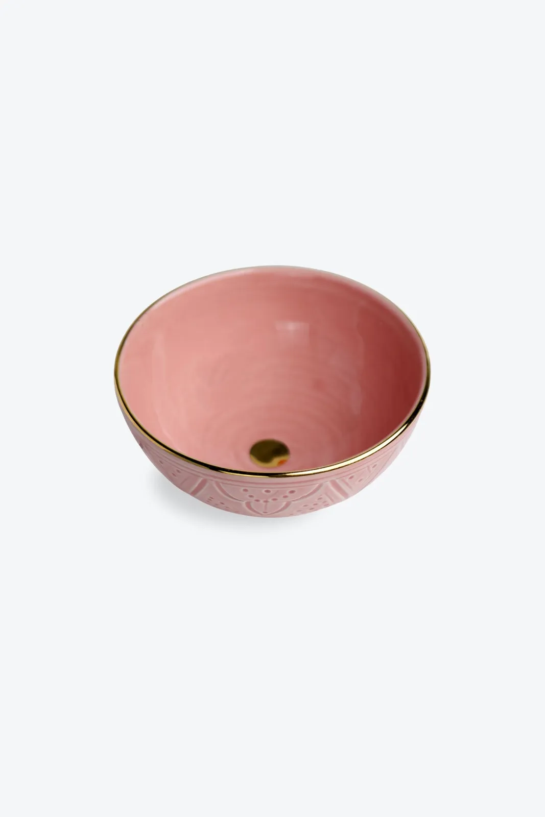 Petit bol bas en céramique artisanale marocaine avec décor doré