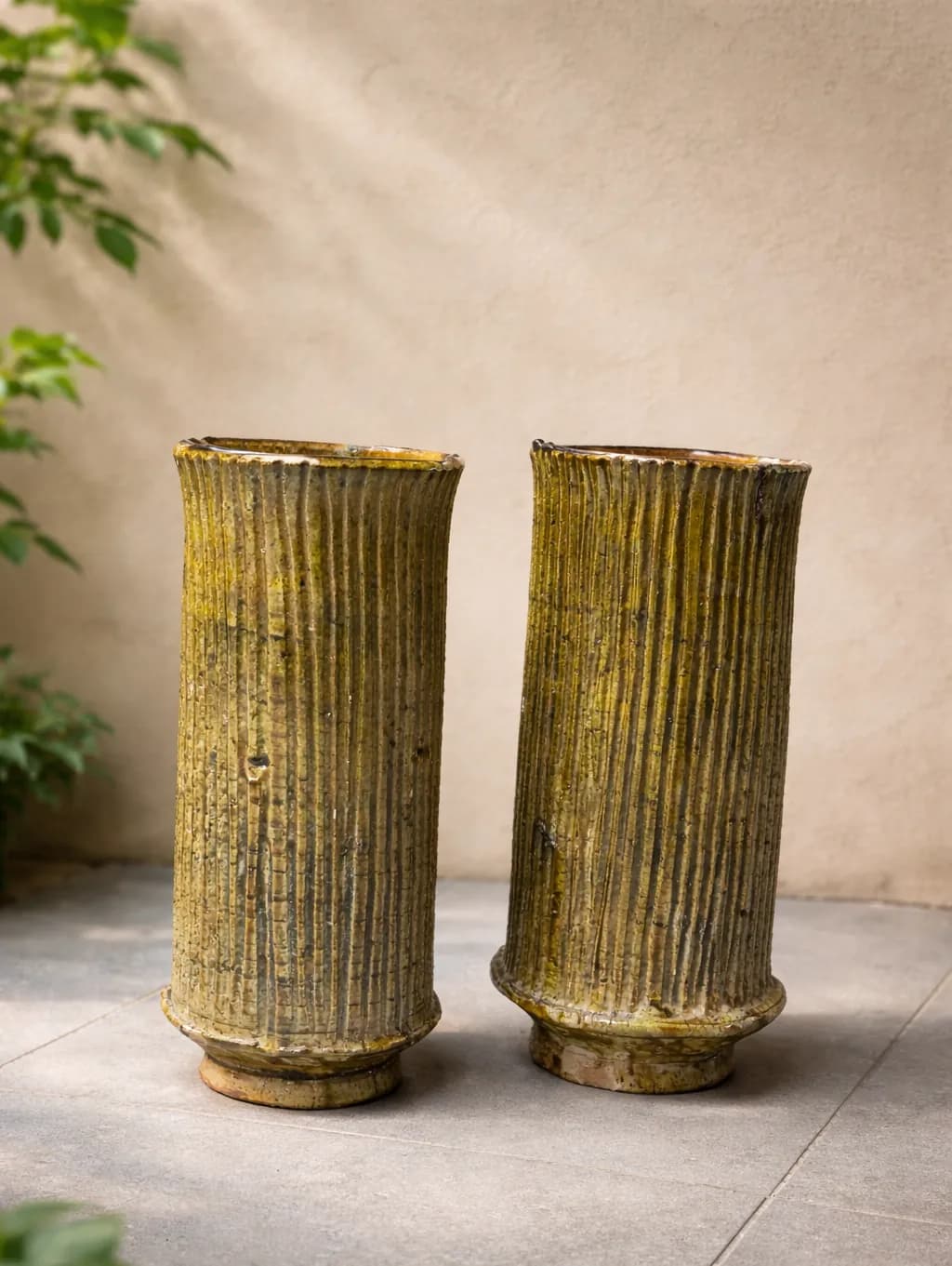 Vase en céramique Tamegroute couleur dorée fait main